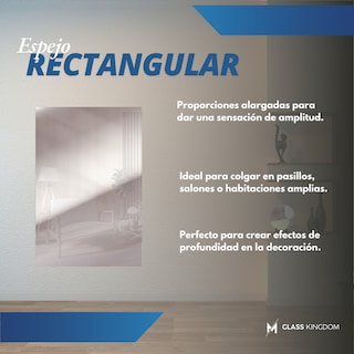 Foto 3 | Foto 3 | Espejo Rectangular Glass Kingdom sin Marco 70x90 cm Decorativo