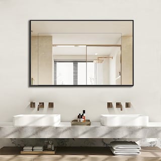 Foto 4 | Foto 4 | Espejo Rectangular Con Marco De Aluminio Color Negro Mate De 60x80cm, Marca Gravita