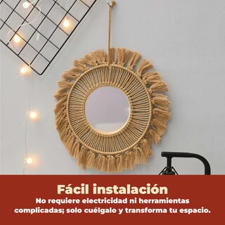 Foto 5 | Foto 5 | Espejo Redondo de Macramé Colgante Decorativo para Pared