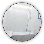 Espejo 40cm Negro Marco De Metal De Pared