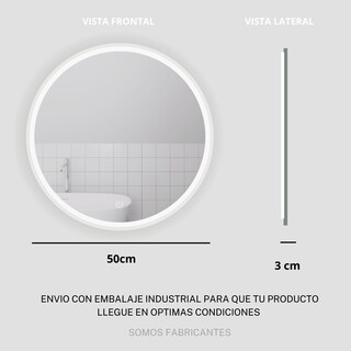 Foto 5 | Foto 5 | Espejo 50 cm Luz Led Touch Dimmer para Baño