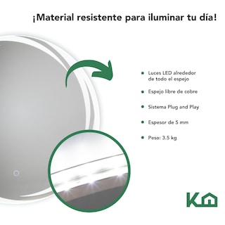 Foto 5 | Foto 5 | Espejo con Luz Led Rectangular Sistema Touch