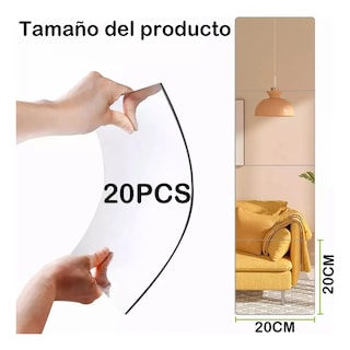 Foto 2 | Foto 2 | Espejos Decorativos Pared Autoadhesivo Vinilos 20*20cm 20pcs Eo Safe Imports Esi-18928 Plata