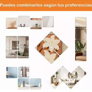 Foto 3 | Foto 3 | Espejos Decorativos Pared Autoadhesivo Vinilos 20*20cm 20pcs Eo Safe Imports Esi-18928 Plata