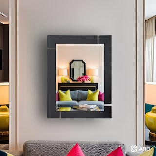 Foto 6 | Foto 6 | Espejo Decorativo de Pared Rectangular de Madera Negra ARD GLG Blackwood 78x60 cm Diseño Moderno