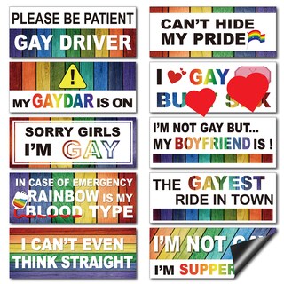 Foto 1 | Foto 1 | Pegatinas Divertidas Para Coche Lgbt De Frienda, 10 Unidades - Venta Internacional.
