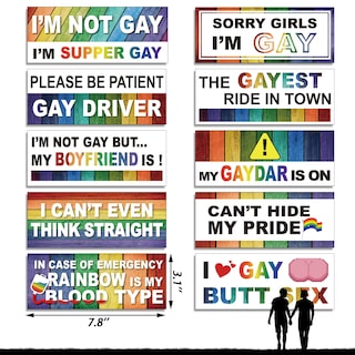 Foto 3 | Foto 3 | Pegatinas Divertidas Para Coche Lgbt De Frienda, 10 Unidades - Venta Internacional.