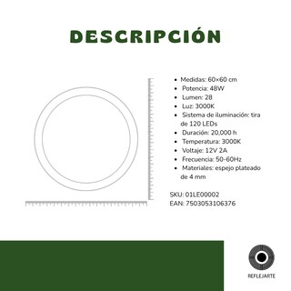 Foto 4 | Foto 4 | Espejo De Luz Led Circular Decorativo