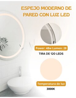Foto 5 | Foto 5 | Espejo Vortex Con Luz Led Decorativo