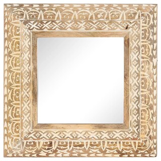 Foto 2 | Foto 2 | Espejo Vidaxl De Mango Macizo 50 X 50 Cm Tallado A Mano Marrón - Venta Internacional.