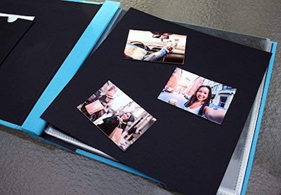 Foto 5 | Foto 5 | Álbum De Fotos Para Álbumes De Recortes, Tapizado En Tela Zincada, 20 X 20 Cm, Color Azul - Venta Internacional.