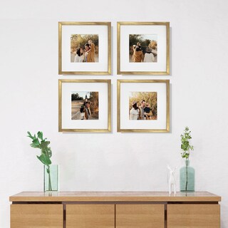 Foto 2 | Foto 2 | Set De 4 Marcos Para Fotografías Paspartú Frames Marco Dorado Con Cristal