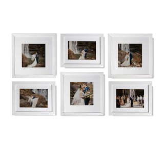 Foto 1 | Foto 1 | Set de 6 Marcos para Fotografías Paspartú Frames Marco Blanco con Cristal