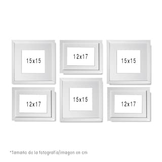 Foto 3 | Foto 3 | Set de 6 Marcos para Fotografías Paspartú Frames Marco Blanco con Cristal