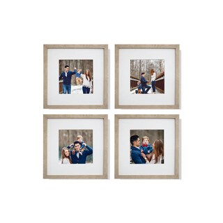 Foto 1 | Foto 1 | Set de 4 Marcos para Fotografías Paspartú Frames Marco color Maple con Cristal