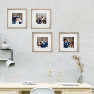 Foto 2 | Foto 2 | Set de 4 Marcos para Fotografías Paspartú Frames Marco color Maple con Cristal