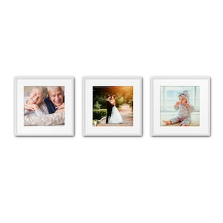 Foto 1 | Foto 1 | Set de 3 Marcos Decorativos Paspartú Frames Marco Blanco con Cristal y Paspartú