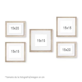 Foto 2 | Foto 2 | Marcos para Fotografías Paspartú Frames Gold-5lz color Beige 5 Piezas