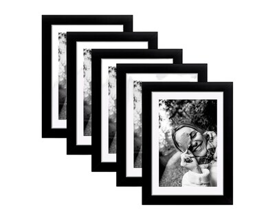Foto 1 | Foto 1 | Set De 5 Portarretratos Montables De Pared De 22.5 X 27.5 Cm Negros Bluelander