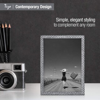 Foto 5 | Foto 5 | Marco De Fotos Tizo Design, Metal Con Joyas Y Cristal, 8 X 10 Pulgadas, Plateado - Venta Internacional.
