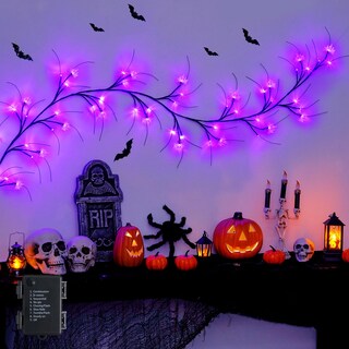 Foto 1 | Foto 1 | Guirnalda De Halloween Jmexsuss De 1,8 M Con 54 Luces Led De Murciélagos Morados - Venta Internacional.