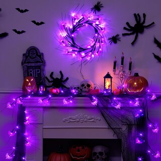 Foto 3 | Foto 3 | Guirnalda De Halloween Jmexsuss De 1,8 M Con 54 Luces Led De Murciélagos Morados - Venta Internacional.