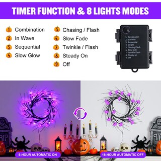 Foto 7 | Foto 7 | Guirnalda De Halloween Jmexsuss De 1,8 M Con 54 Luces Led De Murciélagos Morados - Venta Internacional.