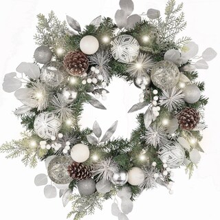 Foto 1 | Foto 1 | Corona Navideña Valery Madelyn Preiluminada De 50 Cm Con Luces Y Adornos - Venta Internacional.