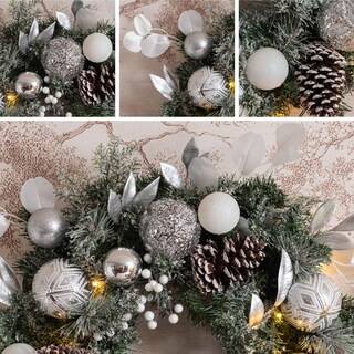 Foto 5 | Foto 5 | Corona Navideña Valery Madelyn Preiluminada De 50 Cm Con Luces Y Adornos - Venta Internacional.