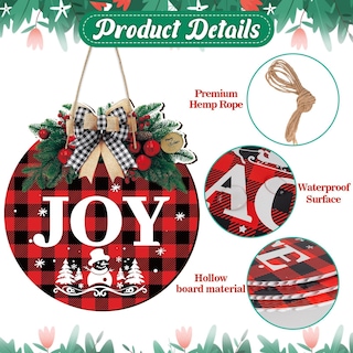 Foto 5 | Foto 5 | Coronas Navideñas OuMuaMua 11 Buffalo Plaid con Belén 6 Piezas - Venta Internacional