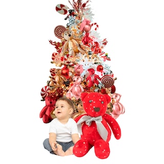Foto 2 | Foto 2 | Oso Navideño de Tela TV Ofertas Fredo Rojo 40 cm
