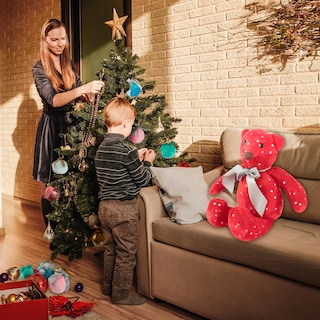 Foto 2 | Foto 2 | Oso Navideño de Tela De Felpa Tv Ofertas Fredo Rojo 80 cm