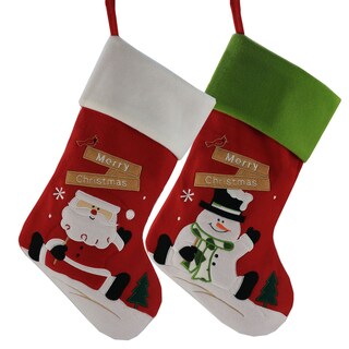 Foto 1 | Foto 1 | Set De 2 Medias Navideñas Wewill Para Papá Noel, Muñeco De Nieve, 43 Cm - Venta Internacional.
