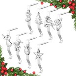 Juego De 8 Soportes Para Calcetines Minetom De Aleación Plateada Navideña - Venta Internacional.