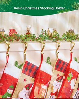 Foto 2 | Foto 2 | Juego De 6 Soportes Para Calcetines Navideños Minetom, Metal Dorado - Venta Internacional.