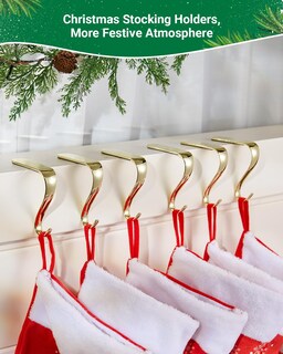 Foto 3 | Foto 3 | Juego De 6 Soportes Para Calcetines Navideños Minetom, Metal Dorado - Venta Internacional.