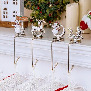Foto 1 | Foto 1 | Juego de 4 Soportes Para Calcetines Navideños Minetom Aleación Plateada - Venta Internacional