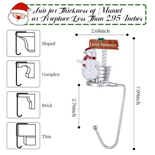 Foto 2 | Foto 2 | Juego de 4 Soportes Para Calcetines Navideños Minetom Aleación Plateada - Venta Internacional