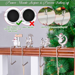 Foto 4 | Foto 4 | Juego de 4 Soportes Para Calcetines Navideños Minetom Aleación Plateada - Venta Internacional