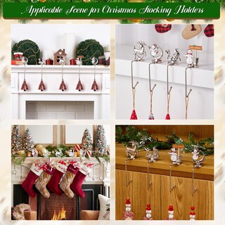 Foto 5 | Foto 5 | Juego de 4 Soportes Para Calcetines Navideños Minetom Aleación Plateada - Venta Internacional