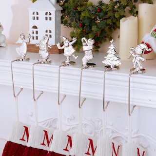 Foto 1 | Foto 1 | Juego De 6 Soportes Para Calcetines Navideños Minetom, Aleación Plateada - Venta Internacional.