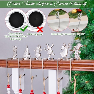 Foto 4 | Foto 4 | Juego De 6 Soportes Para Calcetines Navideños Minetom, Aleación Plateada - Venta Internacional.