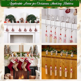 Foto 5 | Foto 5 | Juego De 6 Soportes Para Calcetines Navideños Minetom, Aleación Plateada - Venta Internacional.