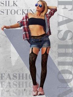 Foto 5 | Foto 5 | Medias De Red Skylety Para Mujer, Talla Grande, 6 Pares, Negras - Venta Internacional.