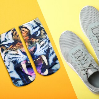 Foto 2 | Foto 2 | Calcetines De Poliéster Con Estampado Fotográfico Living Royal Tiger - Venta Internacional.