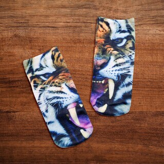 Foto 3 | Foto 3 | Calcetines De Poliéster Con Estampado Fotográfico Living Royal Tiger - Venta Internacional.