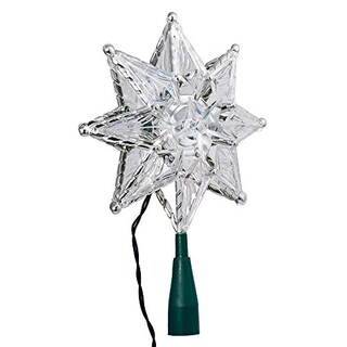 Foto 1 | Foto 1 | Estrella de 8 Puntas Kurt Adler con Luz para Árbol de Navidad 20 cm Transparente - Venta Internacional