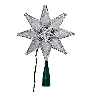 Foto 3 | Foto 3 | Estrella de 8 Puntas Kurt Adler con Luz para Árbol de Navidad 20 cm Transparente - Venta Internacional