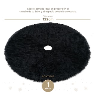 Foto 4 | Foto 4 | Pie De Árbol De Navidad Esquimal Afelpado Negro 122 Cm
