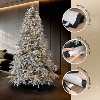 Foto 6 | Foto 6 | Pie De Árbol De Navidad Esquimal Afelpado Negro 122 Cm